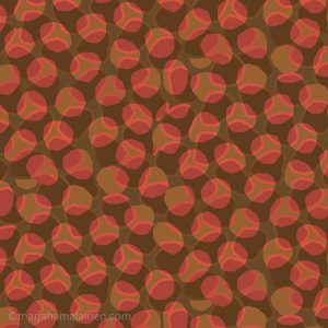 Sedimentation_003.Layered , orange, and brown round shapes on brown background.