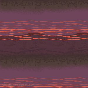 Sedimentation_004. Purple, orange and grey textured stripes on purple background.