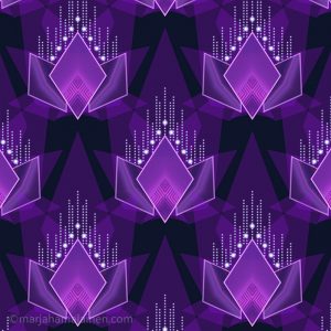 Shanghai twilight 03. Geometric pattern in shades of purple and dark blue.