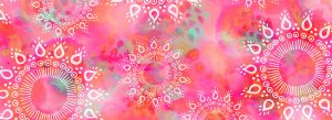 Sweet mandala pattern. White hand drawn mandalas on pink and colourful background.